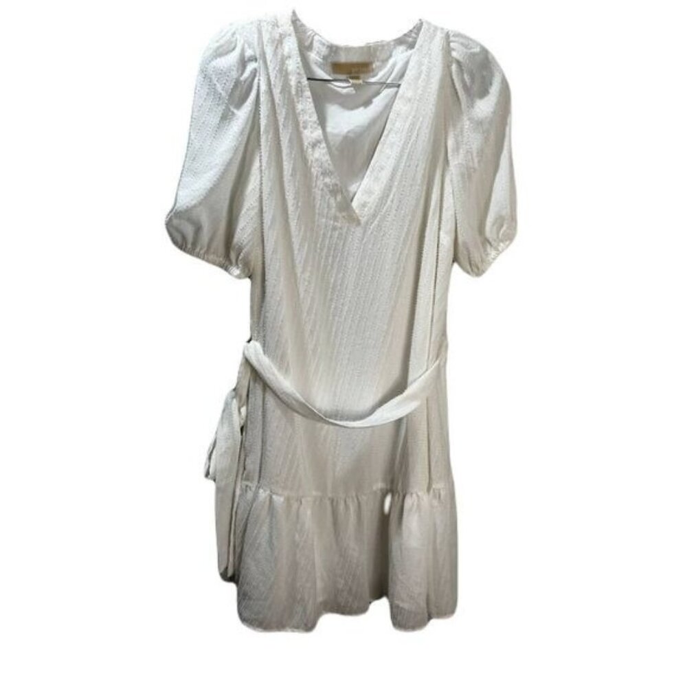 Michael Kors Puff‎ Sleeve Mini Dress White Small